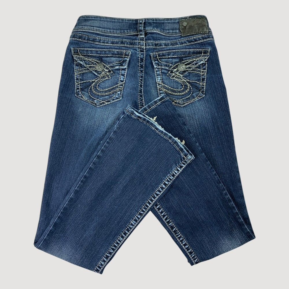 Silver Jeans Women 28x32‎ Suki Surplus Bootcut Stretch Embroidered Whiskered